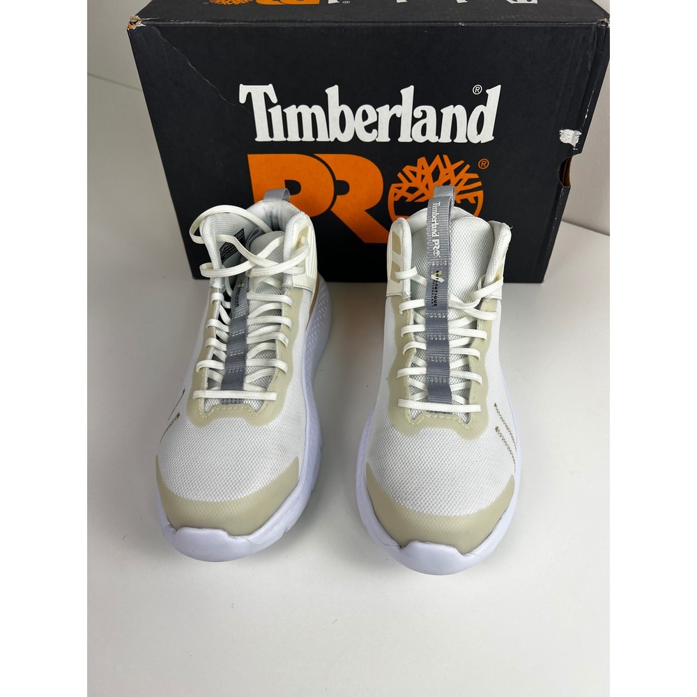 Timberland Pro Serra Womens White Gold Composite‎ Toe Work Safety Sneakers Sz 8W